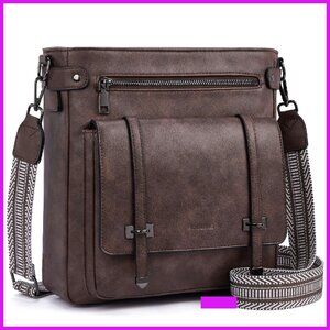 Vegan Leather Crossbody Bag Multi Pocket Adjustable Strap Chic Travel Purse
